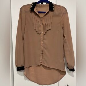 Stylish button down black & blouse